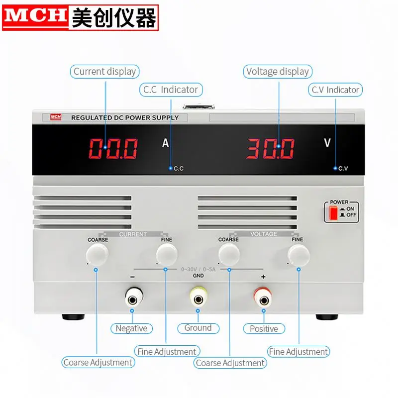 MCH Variable Linear Dc Bench Power Supply 30v 20A - Regulated Adjustable