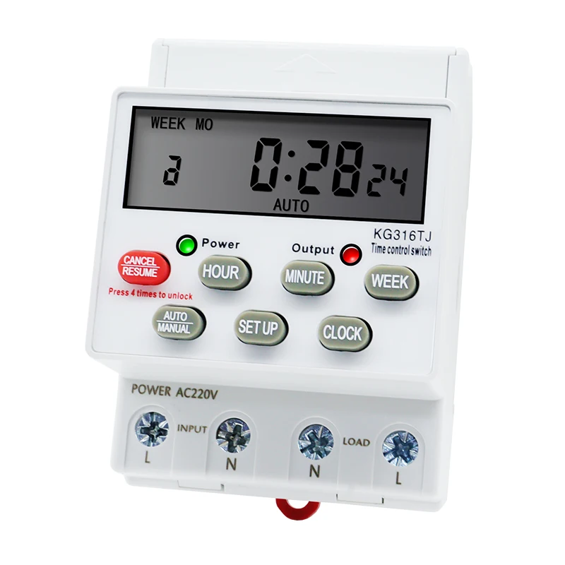Din Rail Installation KG316TJ Mini Daily Weekly 7 Days Programmable Digital Time Switch Relay Timer Control AC 220V 230V