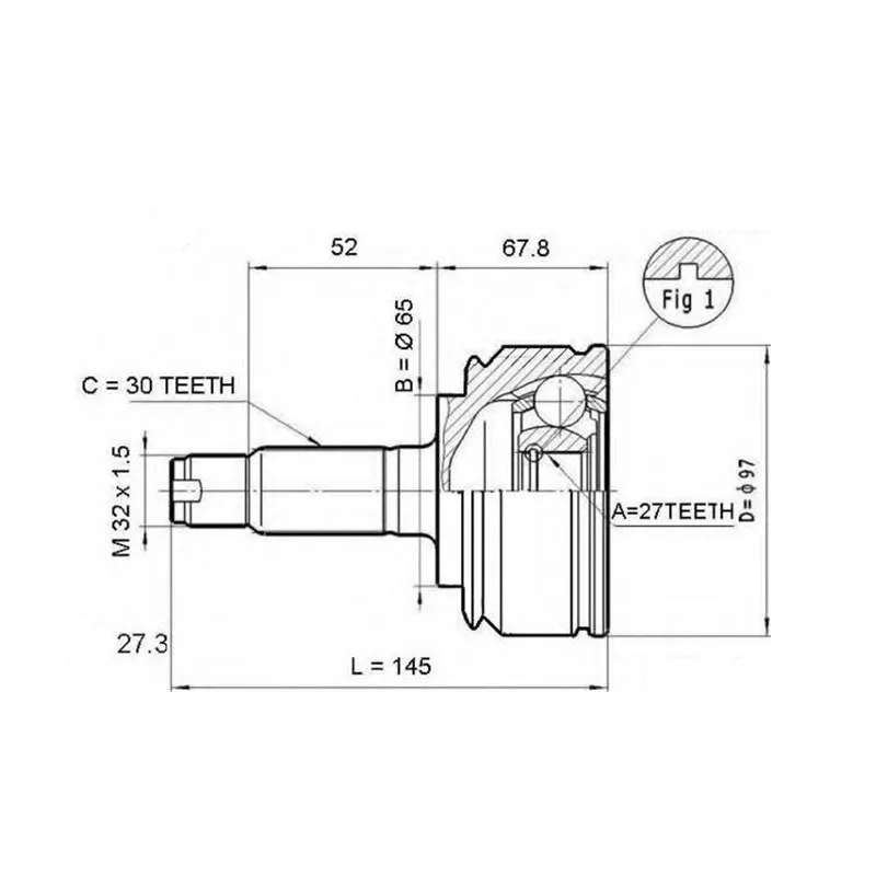 OE Standard Size Auto Parts Drive Shaft CV Joint for BMW X5 OEM 31607505005