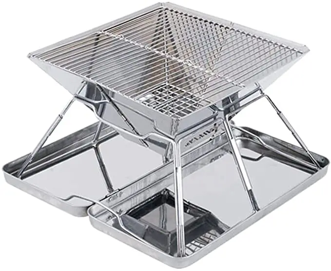 Портативная яма из нержавеющей стали премиум-класса для кемпинга с холщовой сумкой улицы походов пикников барбекю гриля