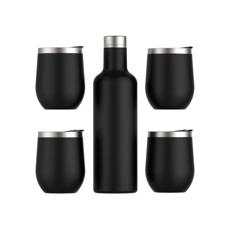
black stainless steel water bottle stainless steel bottle gift set stainless steel water cup 