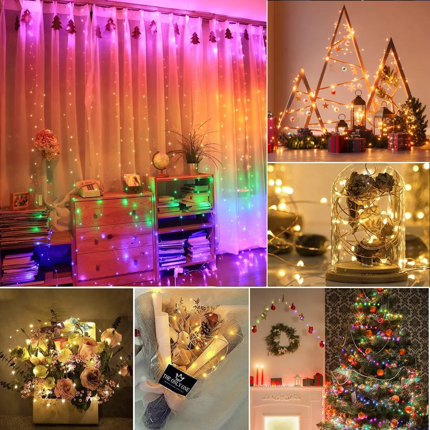 Светодиодные рождественские гирляндные светильники dc5v 0 05 Вт ws2811 rgb в погоне за цветными медными гирляндами