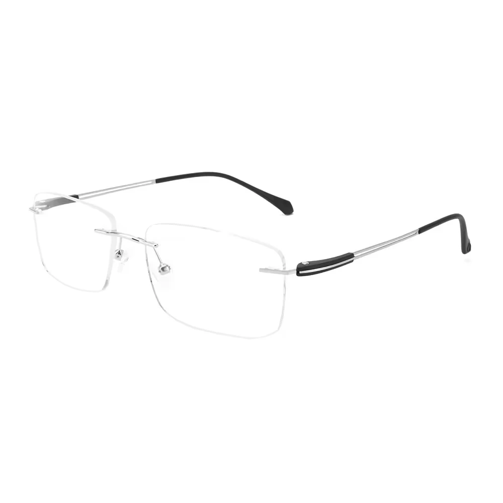 DC8011 Unisex Elastic Stainless Steel Temple Rimless Optical Frame