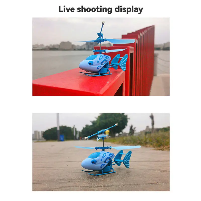 2.4G 2CH Kids Boys Remote Control Lighting Flying Fishing Aircraft Indoor Outdoor Infrared Induction Hobby Rc Helicopter Toys