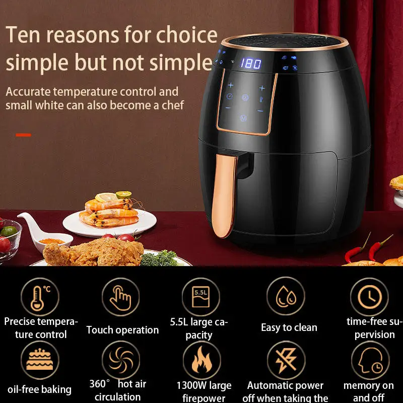 New arrival kitchen appliances Air Fryer With Touch Screen Display electric deep air fryer