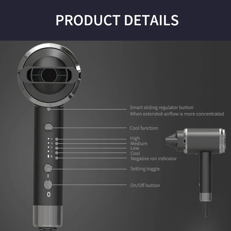Jadeempress Professional Hair Dryer Nagative Iron Hair Dryer EPS6800 Fashionable