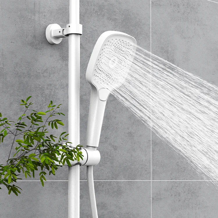 Modern Single-Handle Bathroom Shower Mixer Wall Mounted Multifunctional Brass Square Ceramic Wash Basin Polished 2 Holes