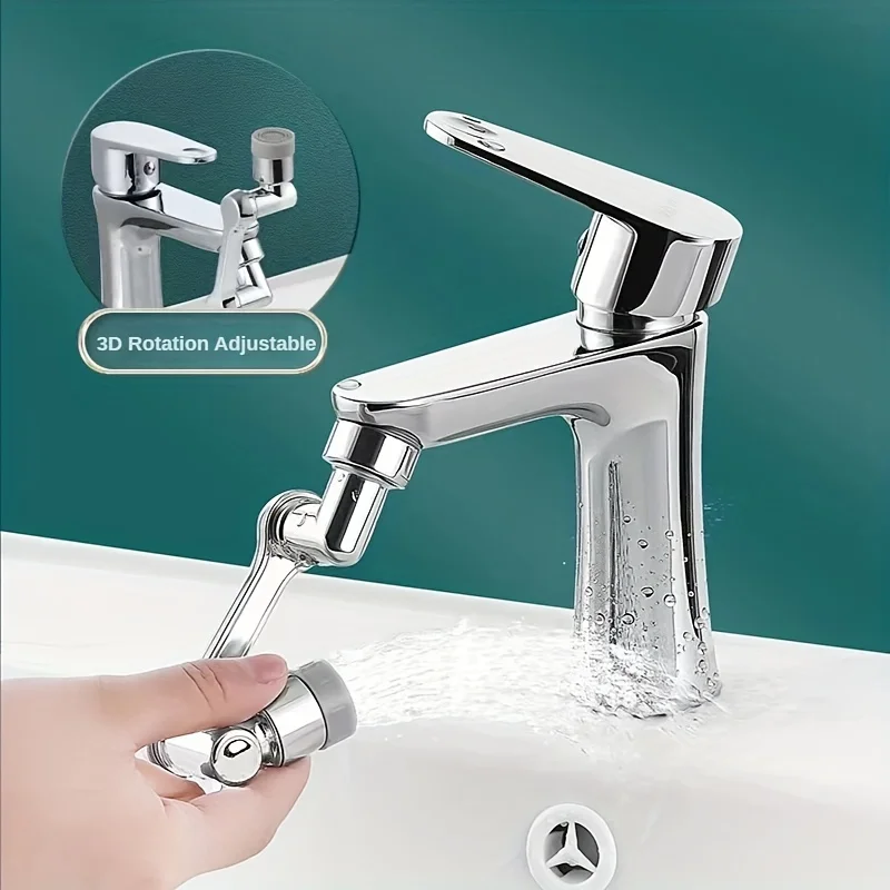 Useful 1080 Degree Rotation Mechanical Arm Universal Faucet Four-layer Filters Double Gasket Splash-proof Two Water Outlet