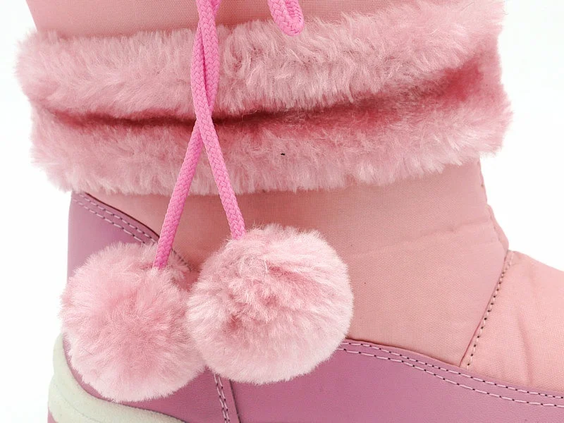 Воротник из искусственного меха модные милые водонепроницаемые детские зимние меховые сапоги из ПВХ зимние сапоги для детей