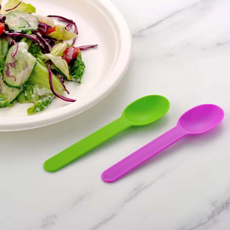 Disposable Desert Spoon Colored Frozen Yogurt Spoon PP Disposable Ice Cream Spoon