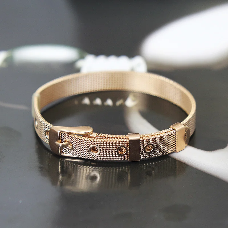 
DIY Adjustable Stainless Steel Charms Bracelet Jewelry 