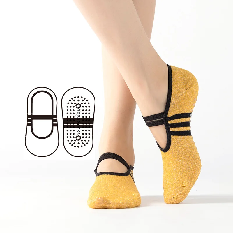 
Wholesale new arrival fitness anti-slip dance yoga pilates socks 