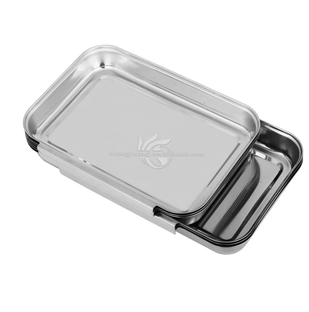 Stainless Steel Steaming Tray and Hot Dish Plate Cold Steamed Rice Tray Steamer Pan Rectangle Cake Pan Fruit Tray
