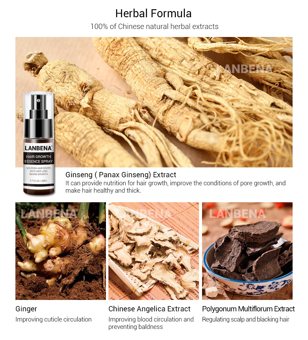 LANBENA Fast Powerful Hair Growth Essence Products Essential Oil Preventing Hair Loss Hair Care Andrea 30ml