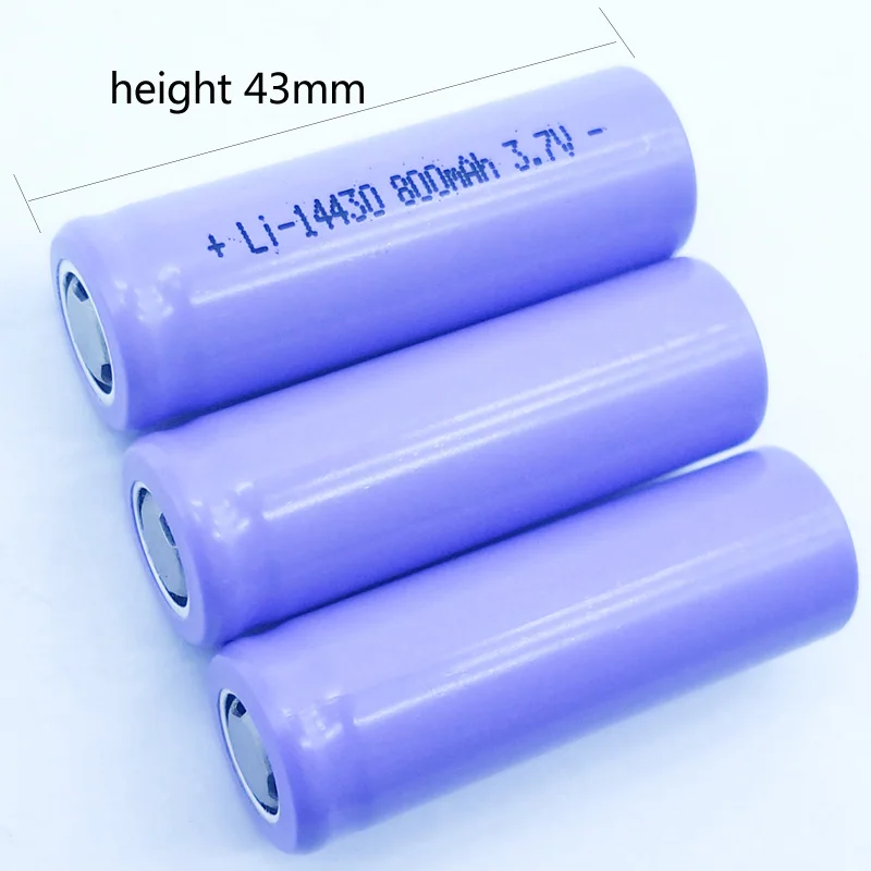 Li-ion 14430 3.7v 800mah batterie rechargeable