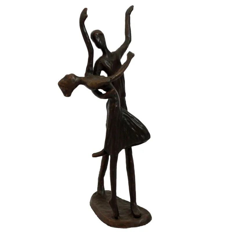Metal Sculpture Dancer Statue couple ballet  Dancer Brass Figurine For Decor or for bar decor