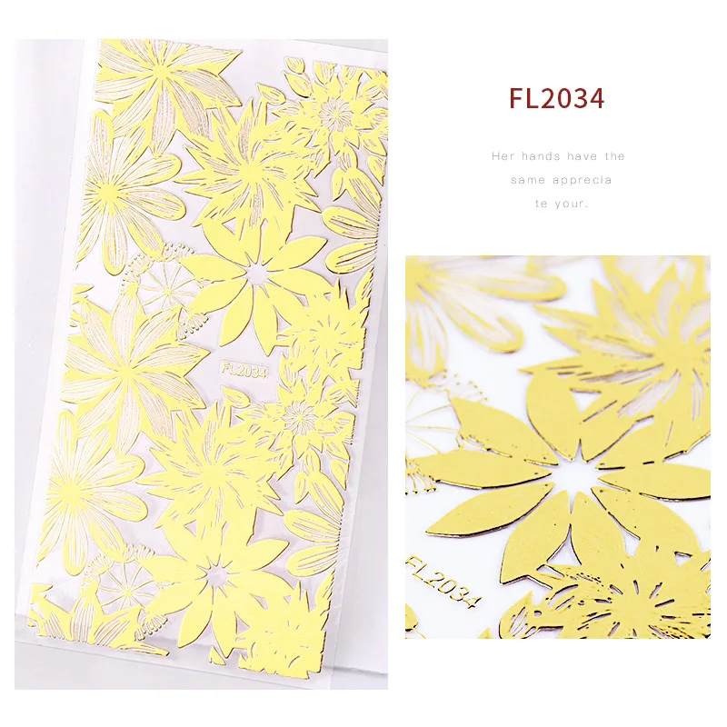 New 3D Nail Stickers Gold Plated Nail Gel Sticker UV Lace Accessories Nail Stickers