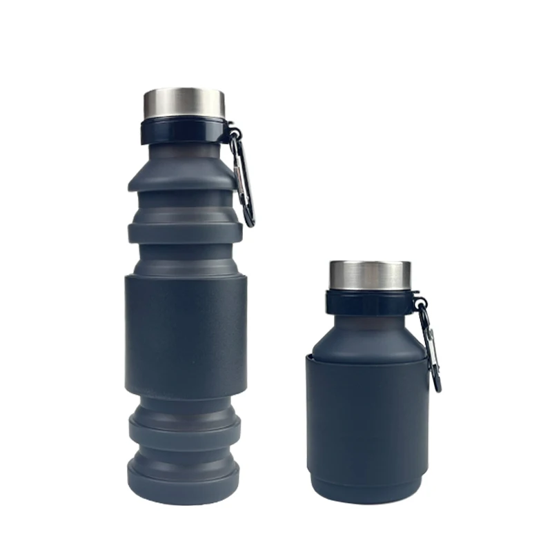 550ml 18oz Silicone Foldable Collapsible Water Bottle FOR Outdoor Travel Sport