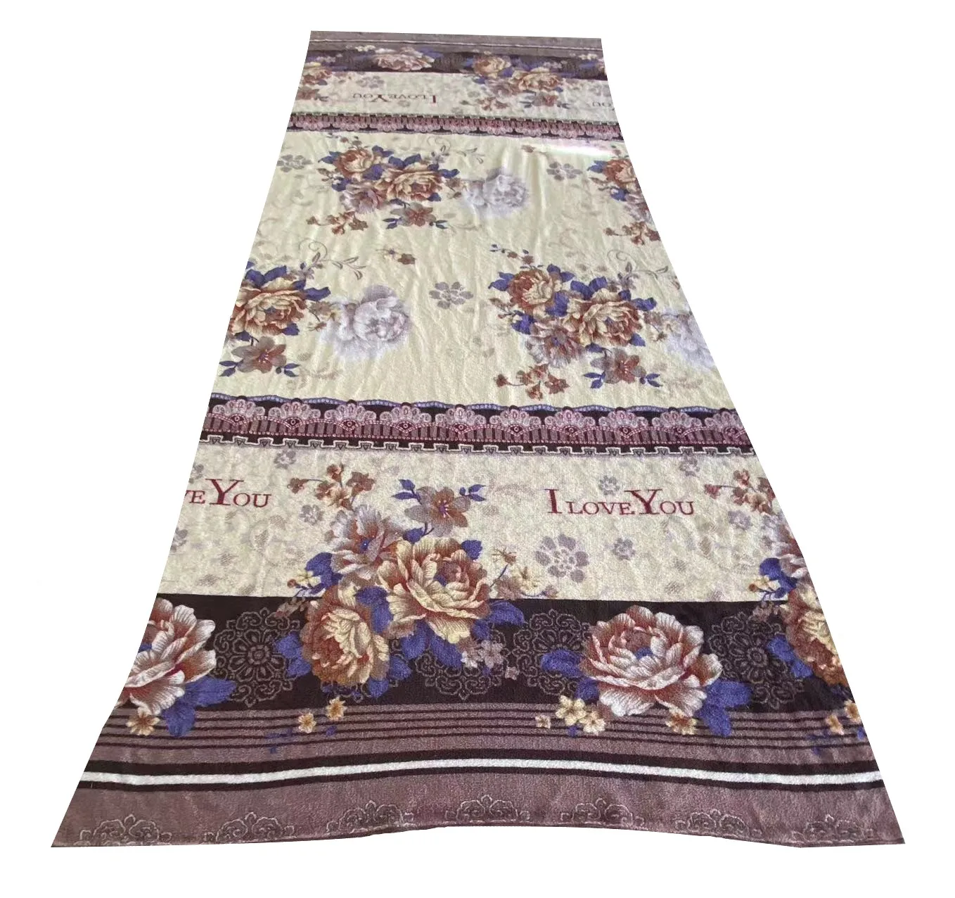 Custom Fabric Print Design Customized Flower Print Double Sided Flannel Fleece Fabrics