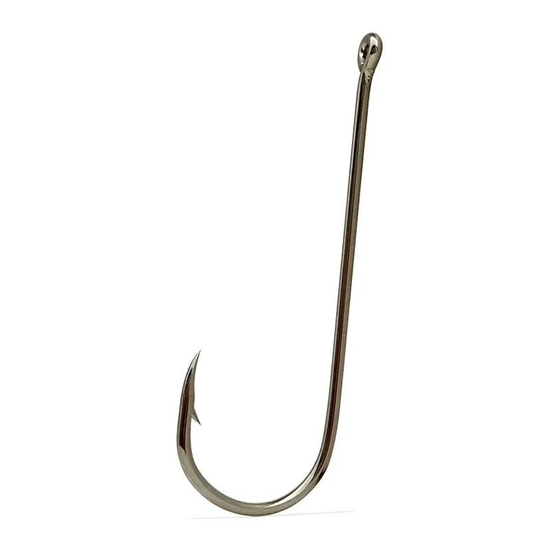 New size 1#, 2#, 4#, 6#, 8#, 10#, 1/0#~6/0# black, silver long handle with perforated barbs assist hooks fishing