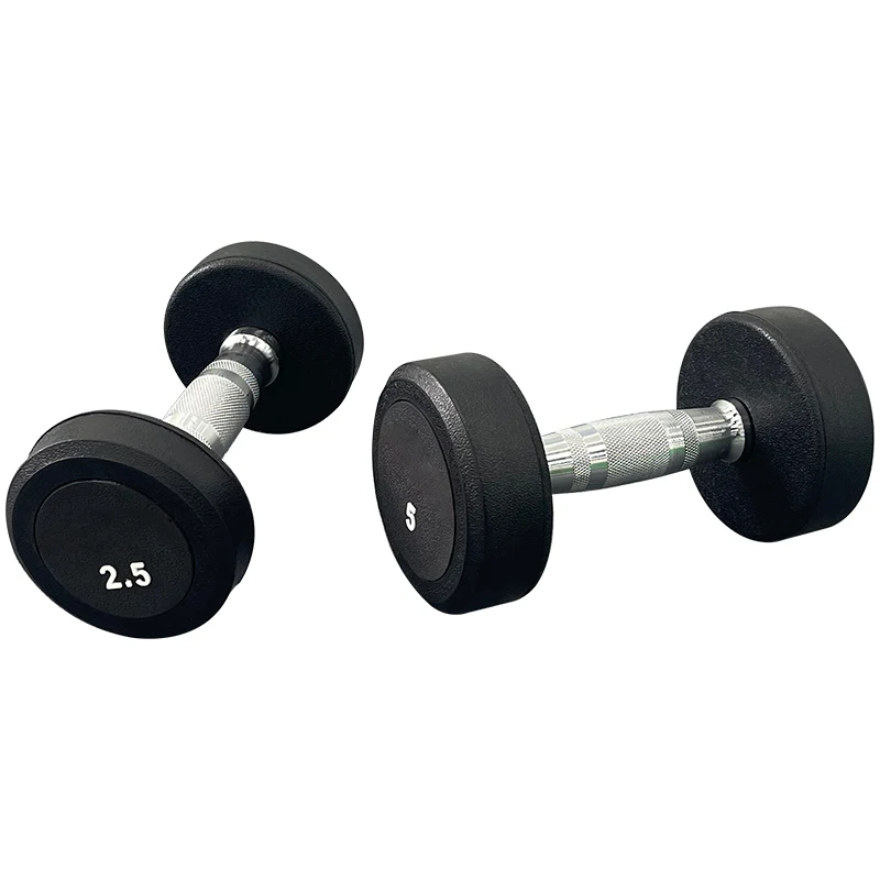 Commercial Gym Use Durable LB KG Head Dumbbells 50kg Rubber Coated Dumbbell Set Fitness Iron/Steel/CPU Material Exercise