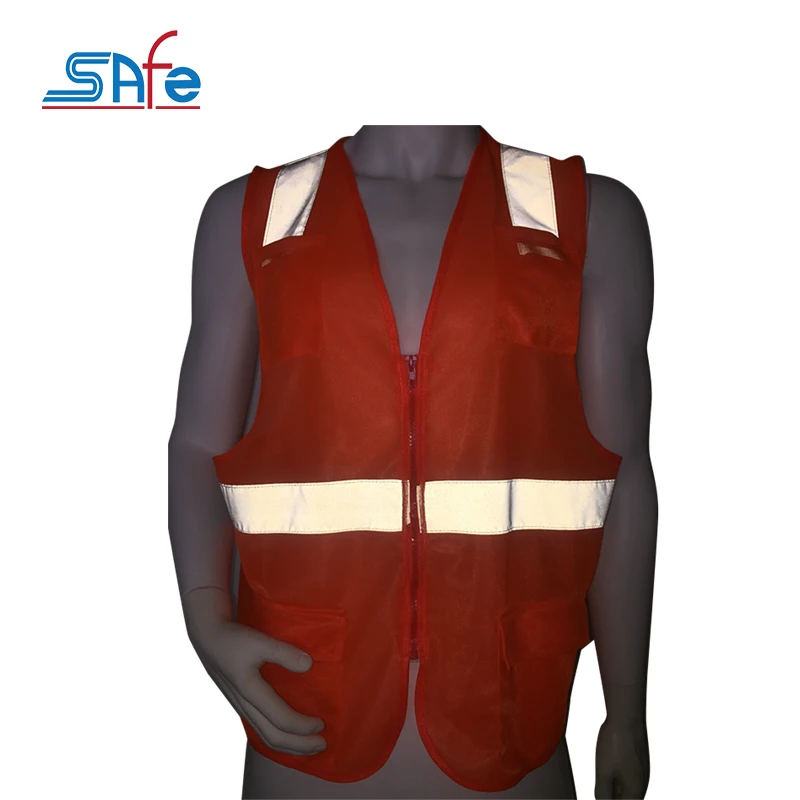 Рекламная продукция Один вертикальный и два вертикальных Безопасности Отражение безопасности одежда жилет с карманом