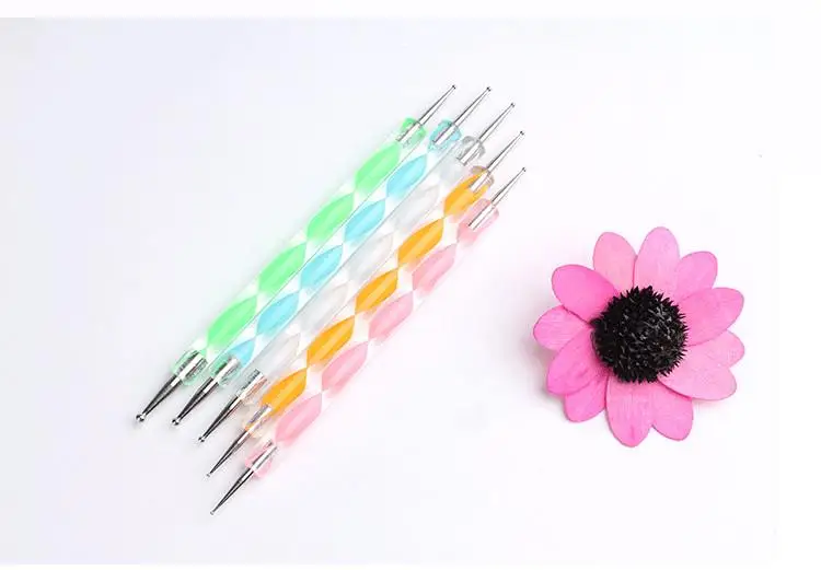 
5 PCS Double-Headed Point Drill Pen Nail Manicure Art Dotting Decoration Tools Pen 