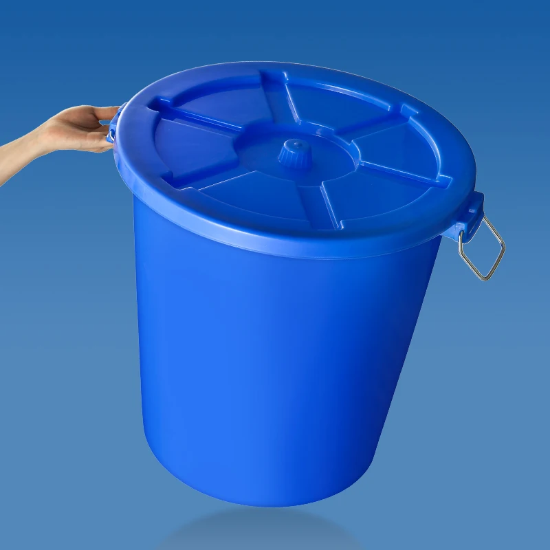 Plastic Large Round Bucket Food Grade Water Storage Bucket with Handle and Lid Durable Home Application