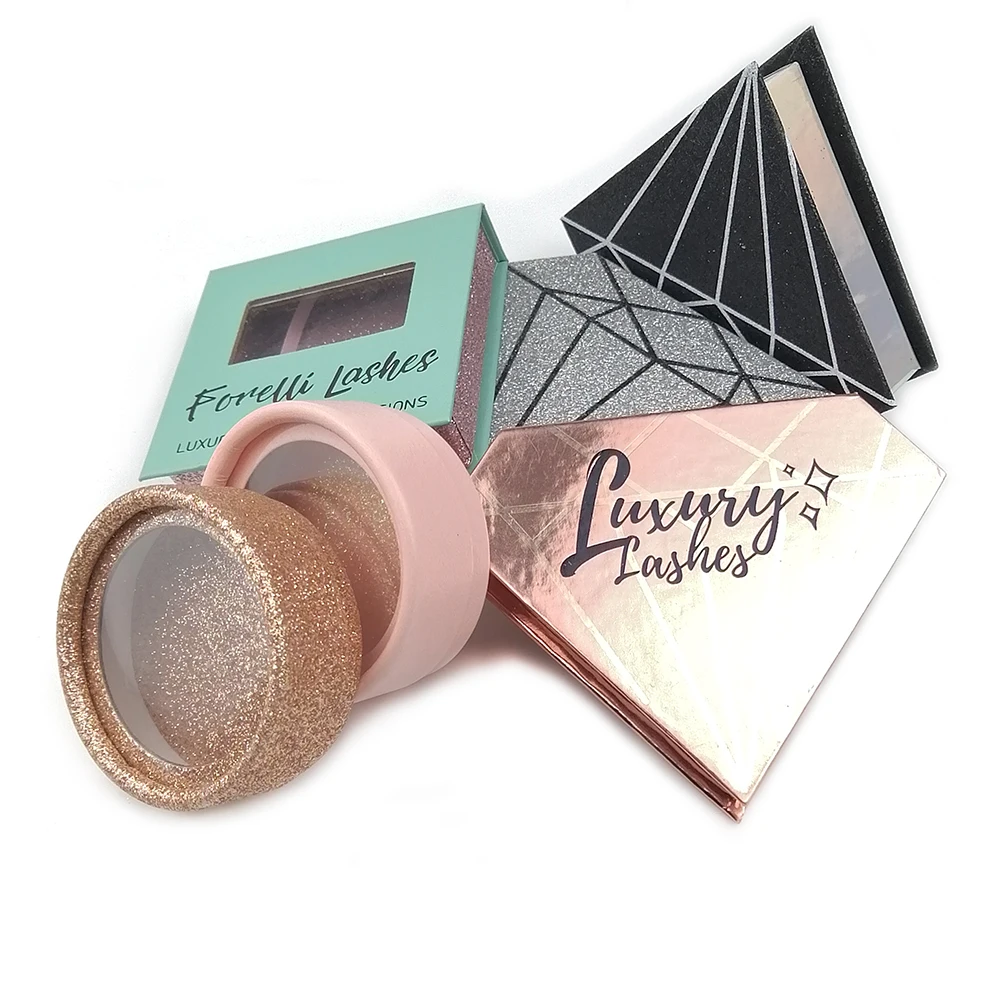 Wholesale Individual Cruelty Free Mink Lashes 3 Pairs Private Label Lash Packaging Box Real Fur 3D mink Eyelashes