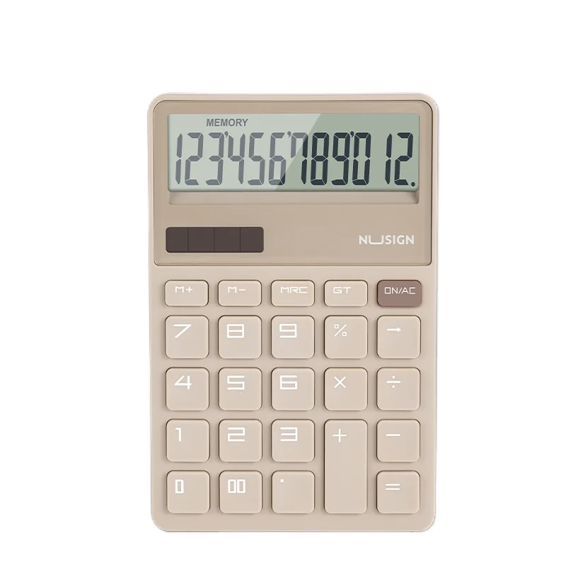 Deli NS042 серый солнечный Настольный калькулятор двойной мощности с 12-значным дисплеем портативный офисный 80 шт. в коробке