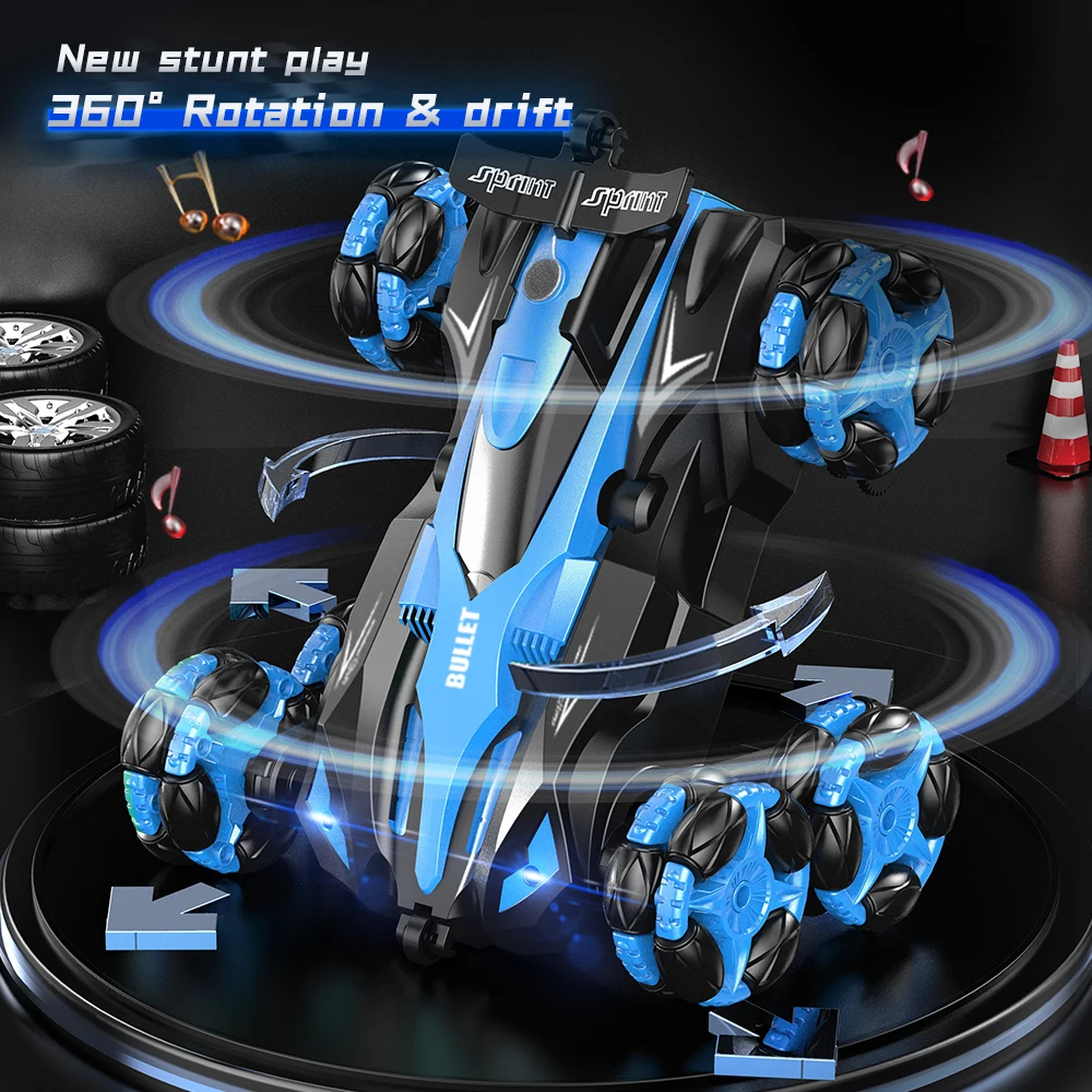 Huiye Single Rc Stunt Car High Speed Six Wheel Remote Control Drift Vehicle Cool 360 Degree Rotation Rc Car Toys For Adults Kids