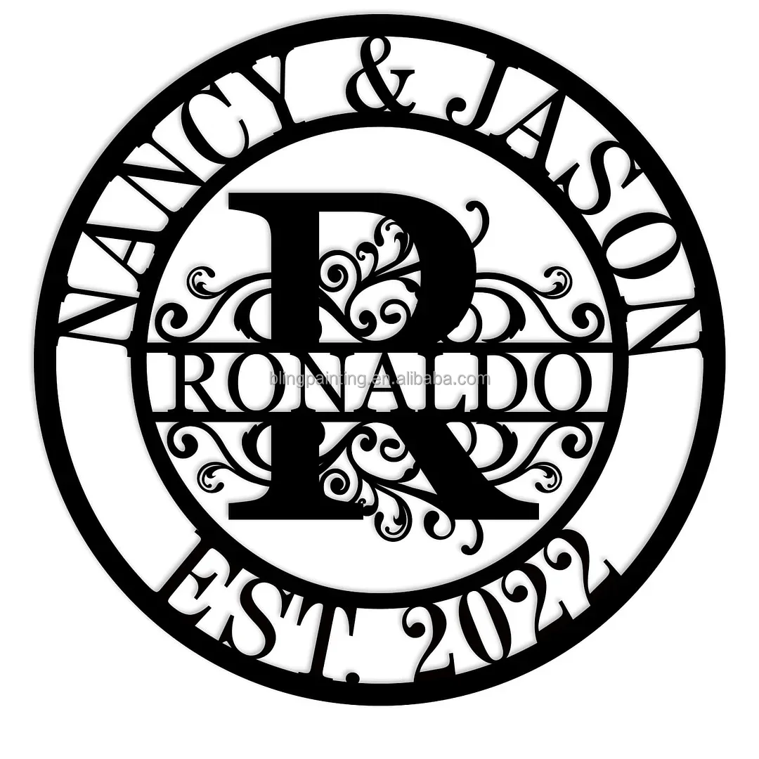 Personalized Family Name Sign Monogram Letters Wall Decor Wedding Gifts House Warming Gifts