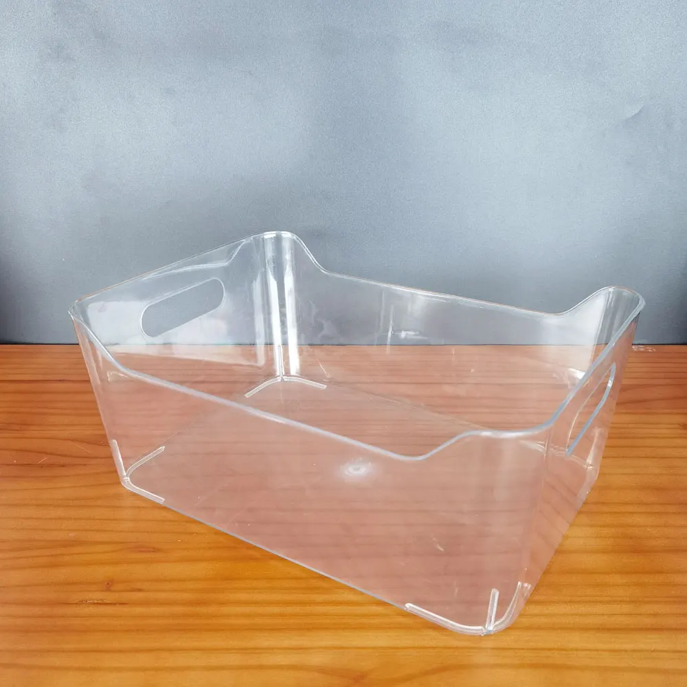 
Real custom clear transparent PET drawer refrigerator plastic storage bins wholesale pantry freezer fridge organizer 