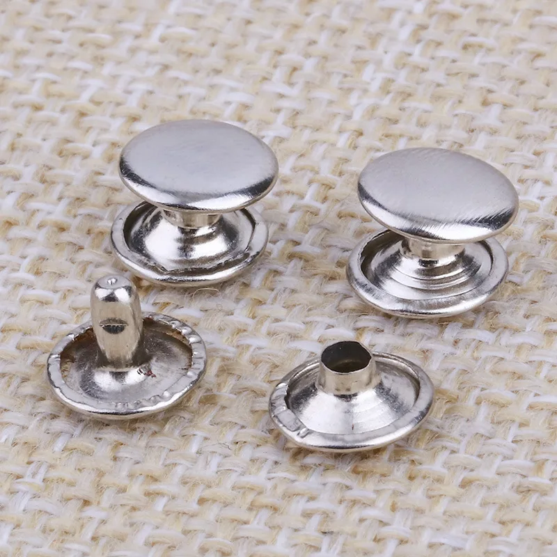 China Custom Engraved PopularRound Logo 8mm Rose Gold Metallic Antique Brass Copper Nickel Aluminum Metal Garment Rivets