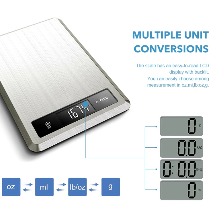 Cheap Stainless Steel 5Kg 11Lb Digital Weight Electronic Food Weighing Kitc