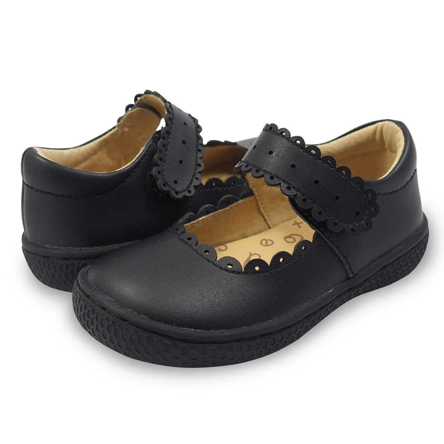 Livie and Luca High Quality super soft casual black barefoot flat breathable leather shoes for baby toddler youth boy