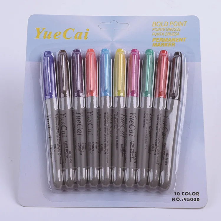 KEAS factory Economical Black ink Oil Based Round Fiber Tip Permanent Marker non toxic fine tip water proof black permanent pain