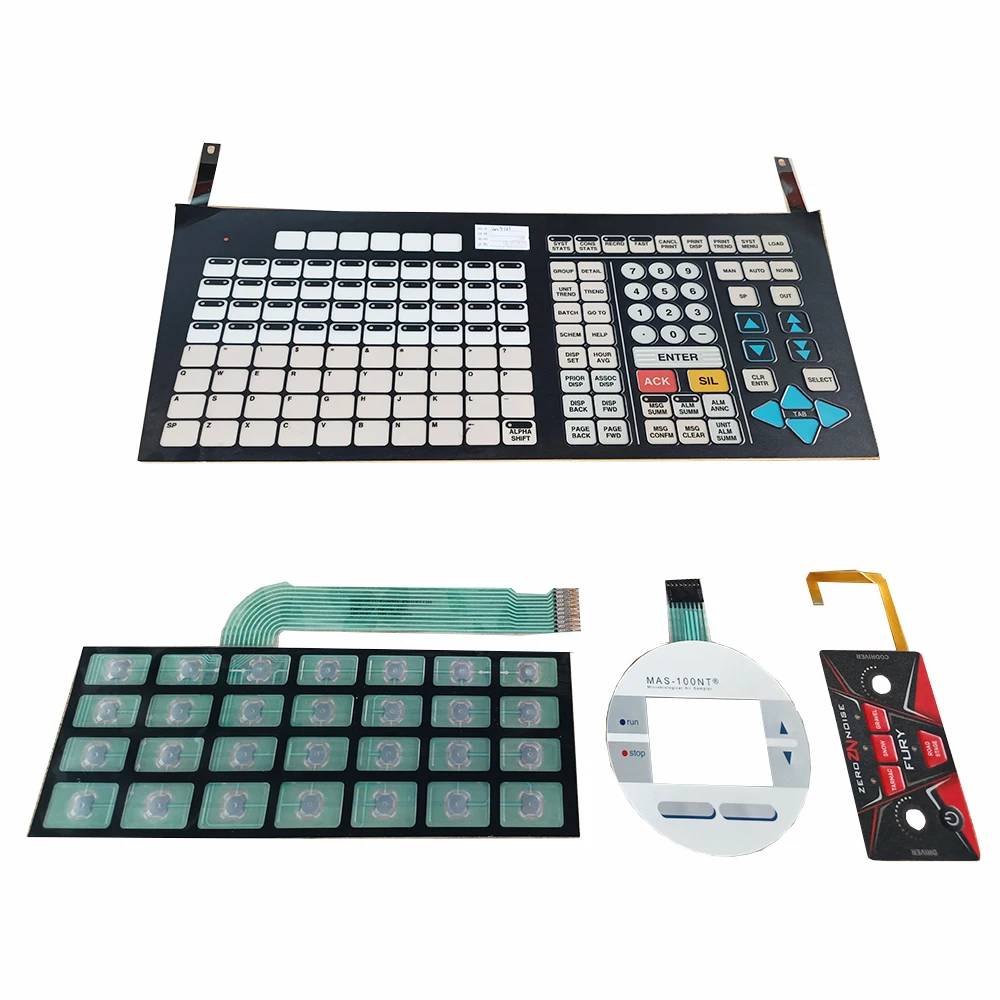 Fire alarm system control keypad front panel membrane switch overlay