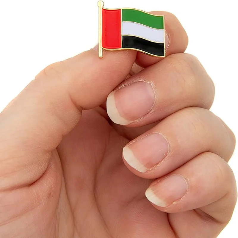 Wholesale Custom Metal Country Emblem Lapel Pin Badge Enamel Saudi Arabia UAE Pin for 52th National Day Islamic Enamel Pin