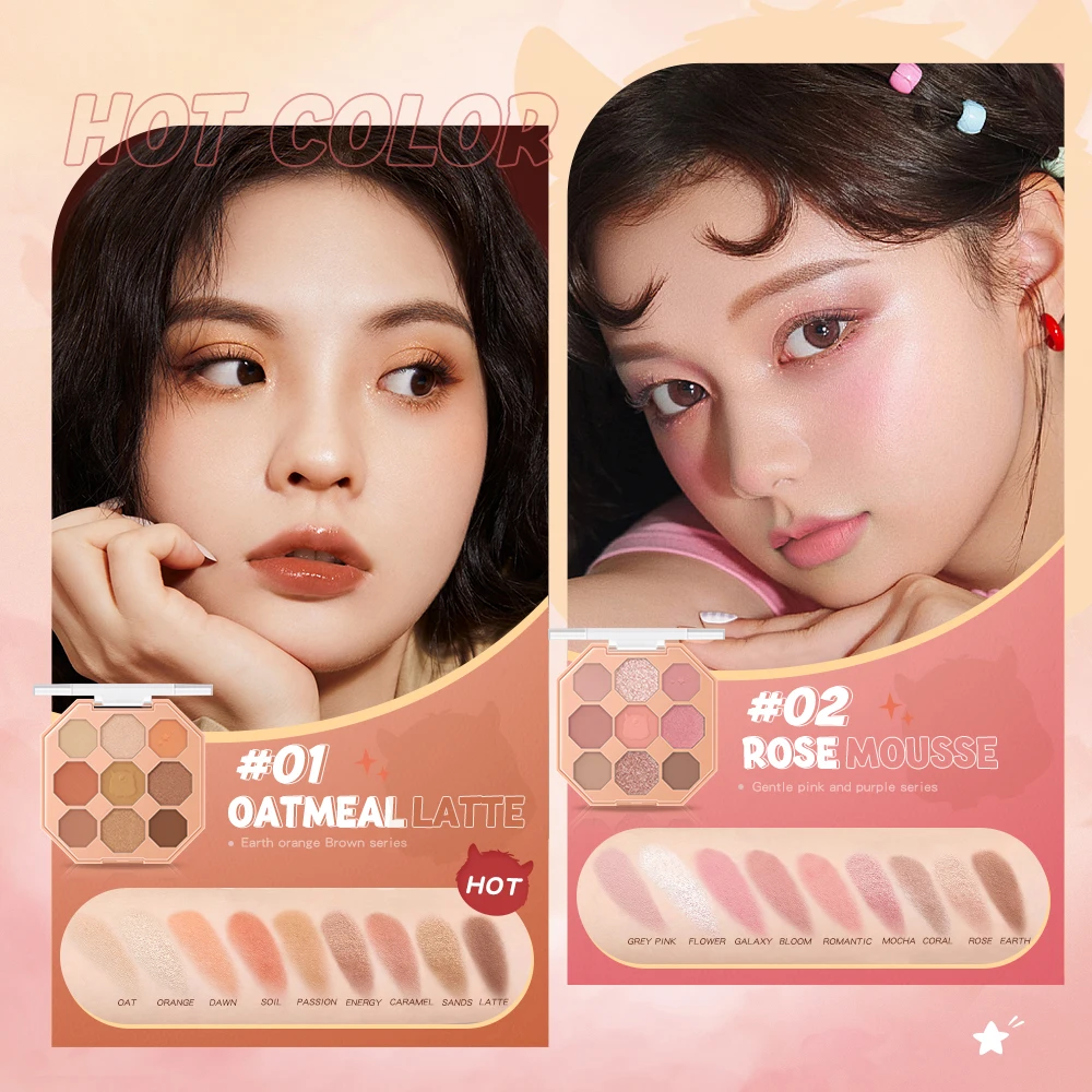 BANXEER 9 Colors Matte Eyeshadow  Nude Matte Eyeshadow Pink Matte Eyeshadow Palette