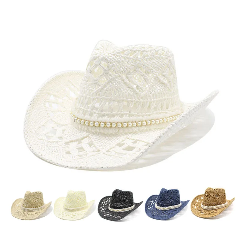 OEM ODM design cowboy hats best trading popular custom straw hat beach summer traveling sun hats holiday