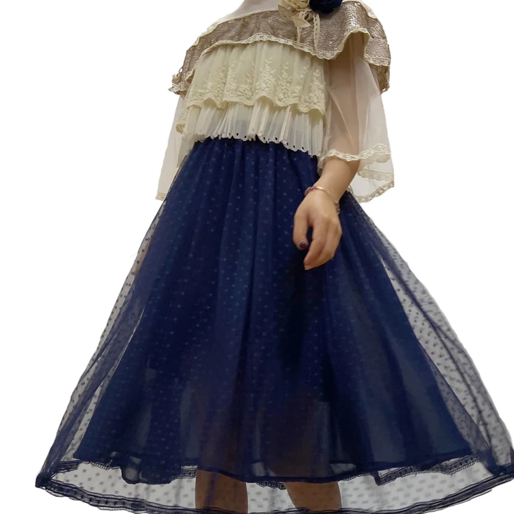 Morocco Turkish Ramadan Muslim Latest Clothes Kids Clothing Lovely Lace Flower Party Easter Girl Dress
