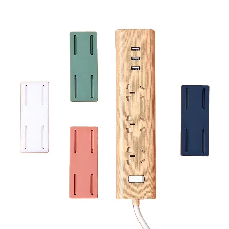Wall-Mounted Plug Fixer Seamless Punch Free Plug Sticker Holder Sockets Holder Self-Adhesive Socket Fixer