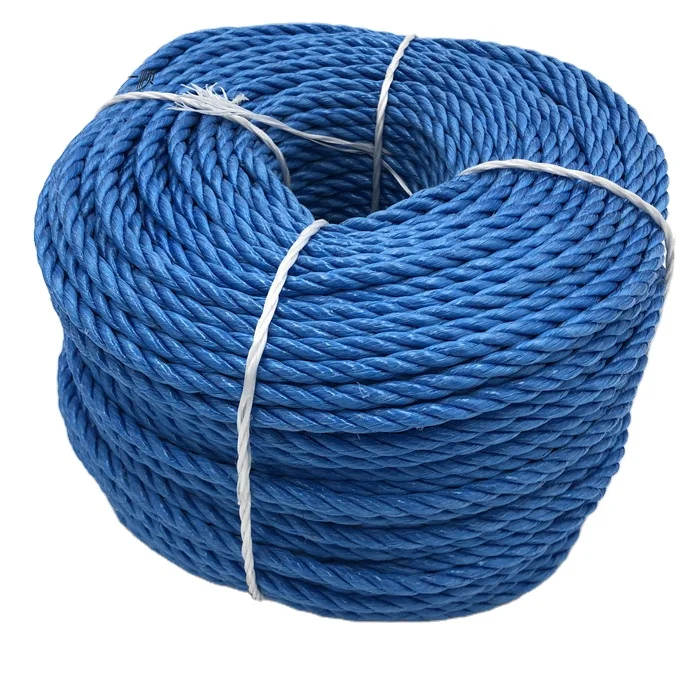 12mm Blue PP Split Film 3-strand Polypropylene Rope x 220 Metre Coil