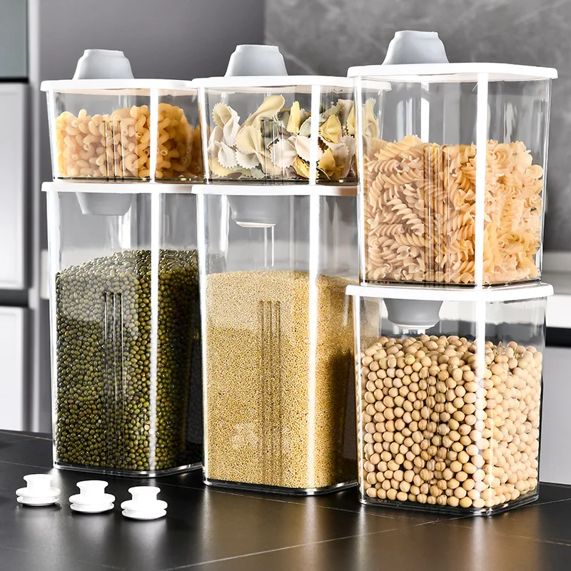 Hot Selling Food Grade Moisture-proof Transparent Kitchen Food Storage Container Rice Storage Tank