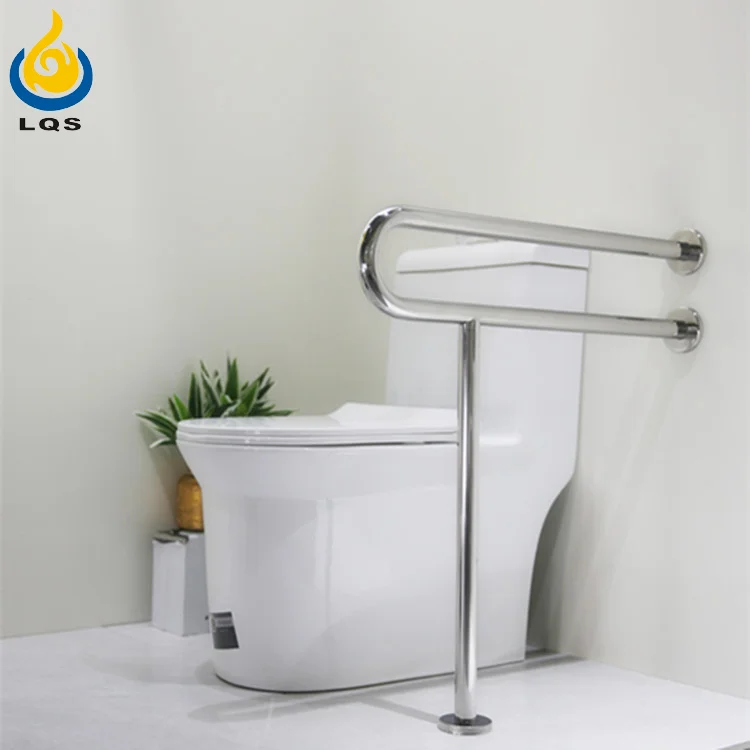 Non slip new bathroom chrome finish disable wall grab bar in toilet