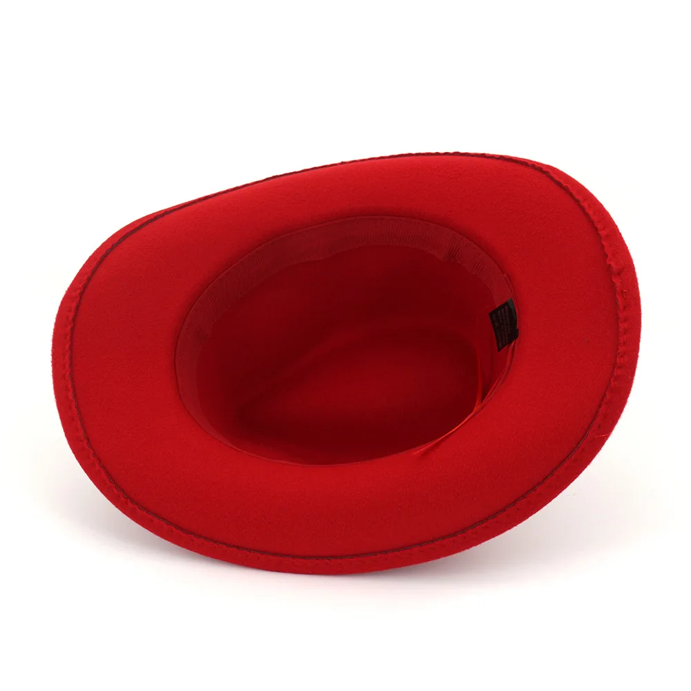 
Bull Rider Jazz Fedora Sunhat Men Women Felt Hats Ribbon Band Western Cowboy Hat Black 6 Colors Trilby Bowler Hat for Unisex 