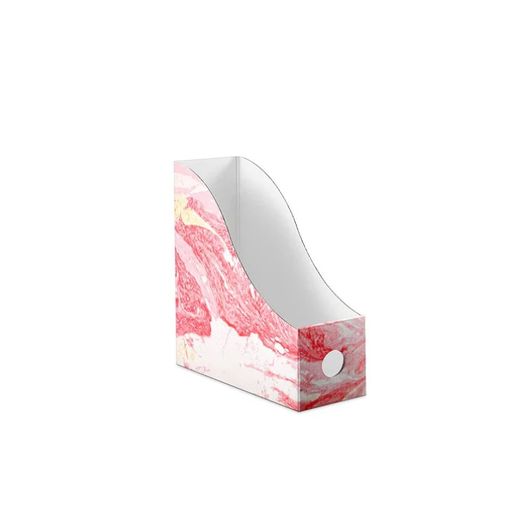 Marble Pattern Magazine Holder Gold Glitter Corrugated Board Book Bins Foldable Magazine Organizer Box Book File Folder Holder