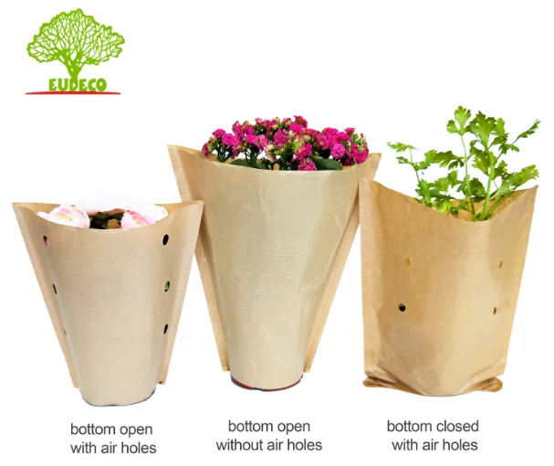 Крафт-бумага свежих растений зеленый овощами мешки бумажные травы рукава Травы Горшки Обложка