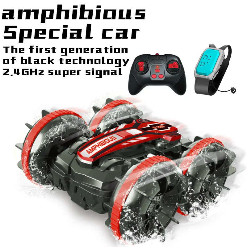 Land & Water amphibious waterproof stunt car Gesture sensing tumbling watch water play Remote control vehicle dual controller